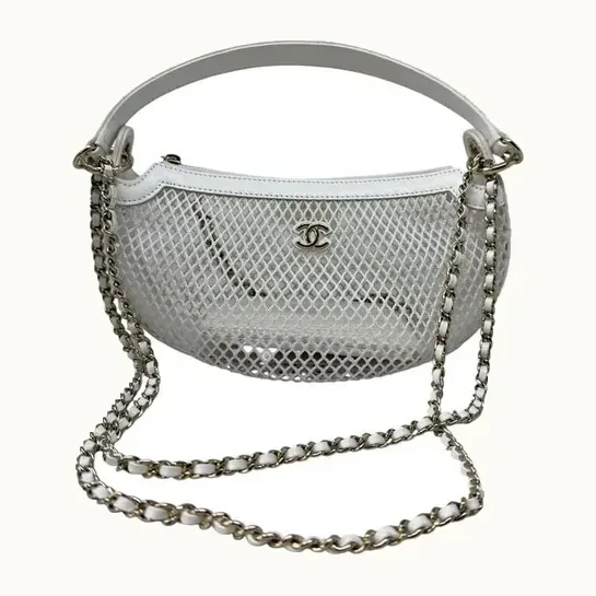 Bolso Chanel Mini Round Mesh Blanco