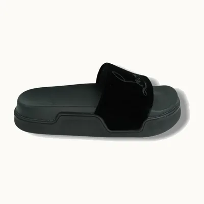 Christian Louboutin Velvet Sandals Black
