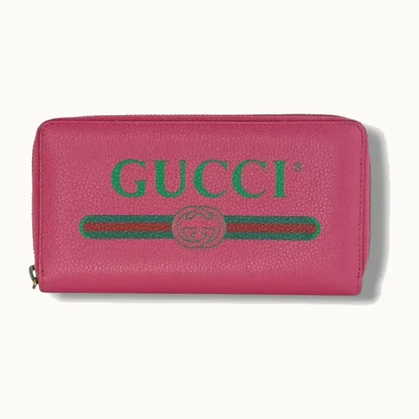 Billetera Gucci Leather Zip Rosa