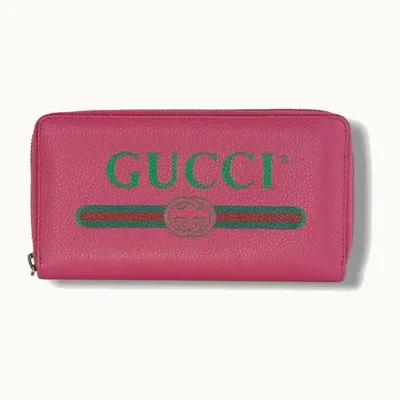 Billetera Gucci Leather Zip Rosa