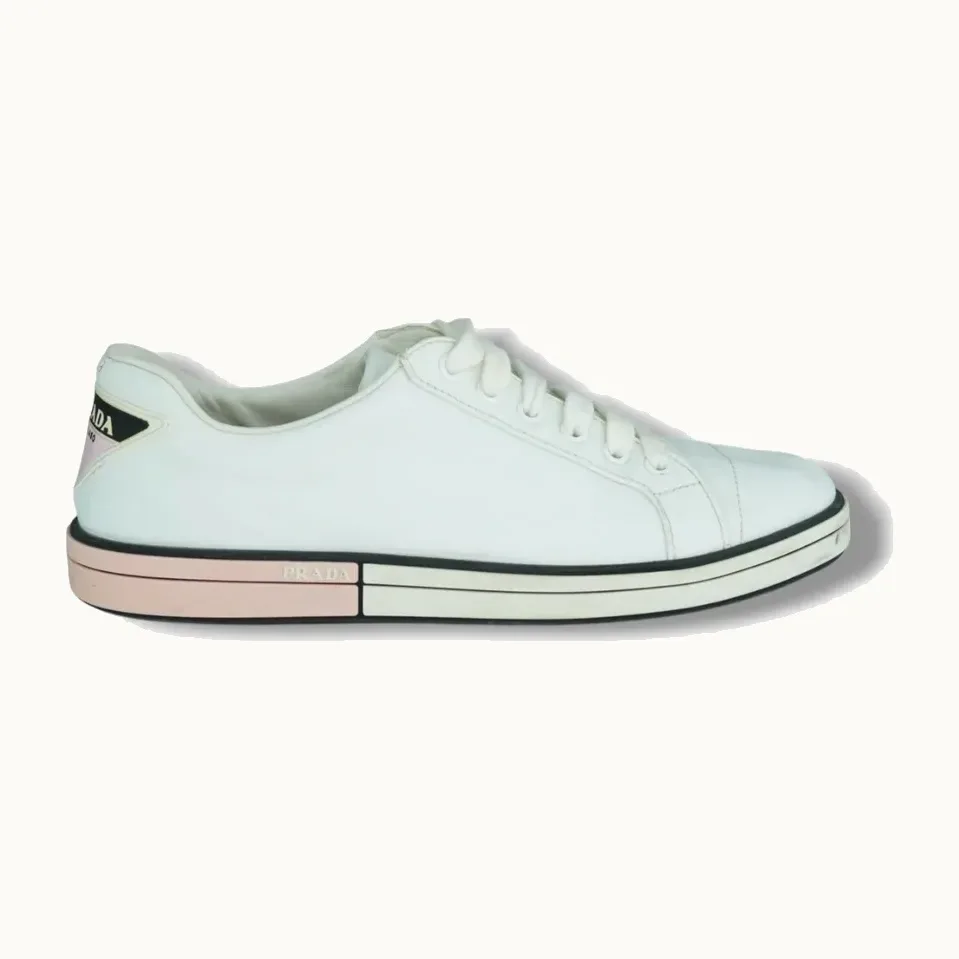 Tenis Prada Leather Blancos y rosas