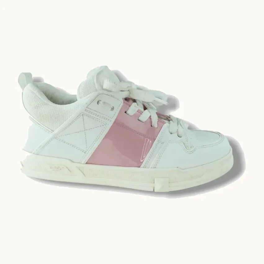 Tenis Valentino Garavani Skate Leather Blancos y rosas