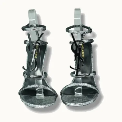 Saint Laurent Cassandra Heels Silver
