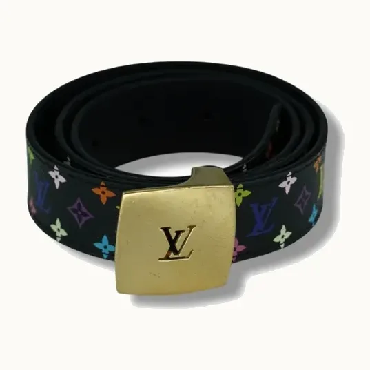 Faja Louis Vuitton Murakami Monogram Negra y multicolor