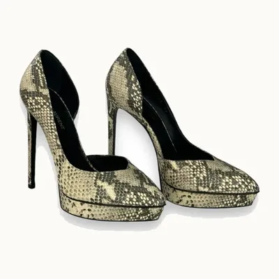 Saint Laurent Snake CutOut Accent D’Orsay Heels