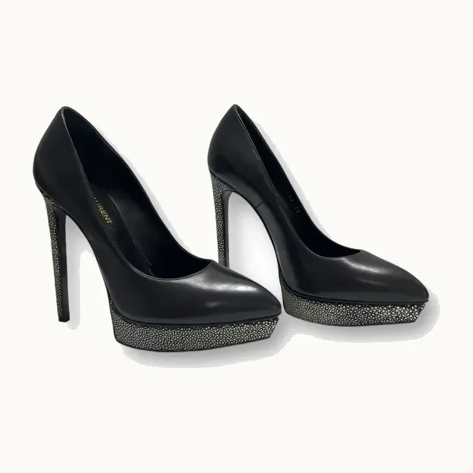 Tacones Saint Laurent Leather Negros