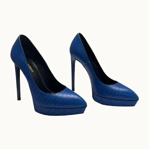 Tacones Saint Laurent Azules