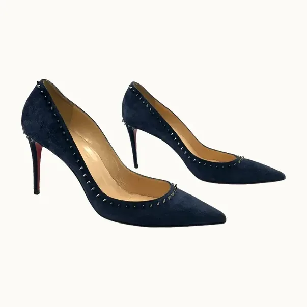 Tacones Christian Louboutin Anjalina Suede Azul marino