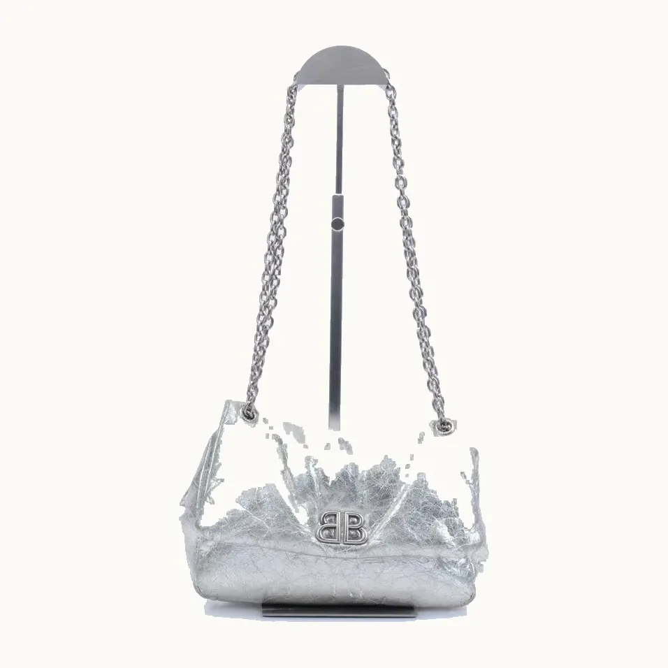 Bolso Crossbody Balenciaga Monaco Plateado