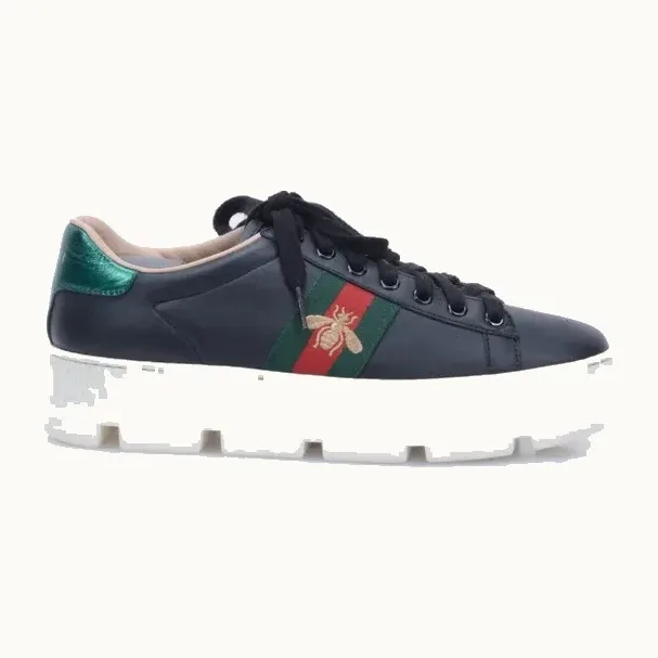 Tenis Gucci Ace Platform Negros, Talla 38