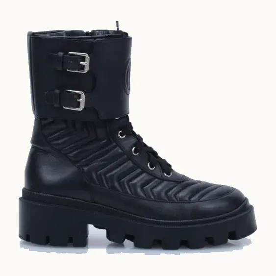 Botas Gucci GG Matelassé Negras, Talla 37.5