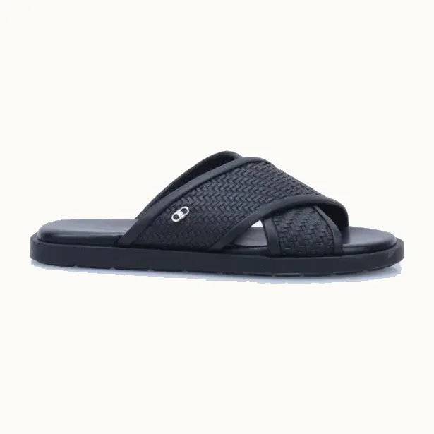 Sandalias Salvatore Ferragamo Woven Gancini Negras, Talla 9