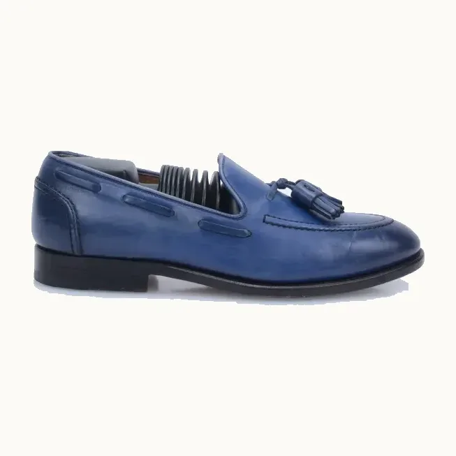 Mocasines Salvatore Ferragamo Tramezza Azules, Talla 6