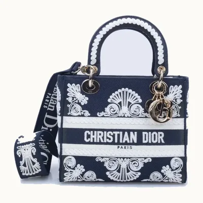 Bolso de Mano Dior Lady DLite Medium Cornely Azul