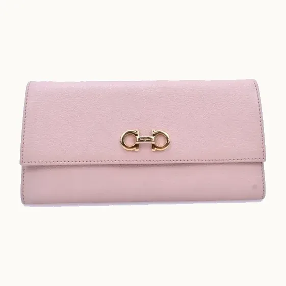 Billetera Salvatore Ferragamo Gancini Continental Rosa