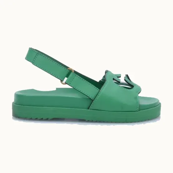 Sandalias Gucci Interlocking Platform Verdes, Talla 38