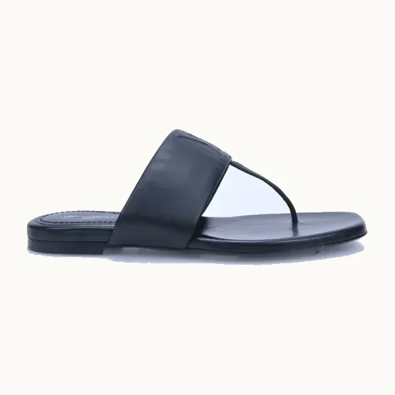 Sandalias Louis Vuitton Drapy Thong Negras, Talla 37.5