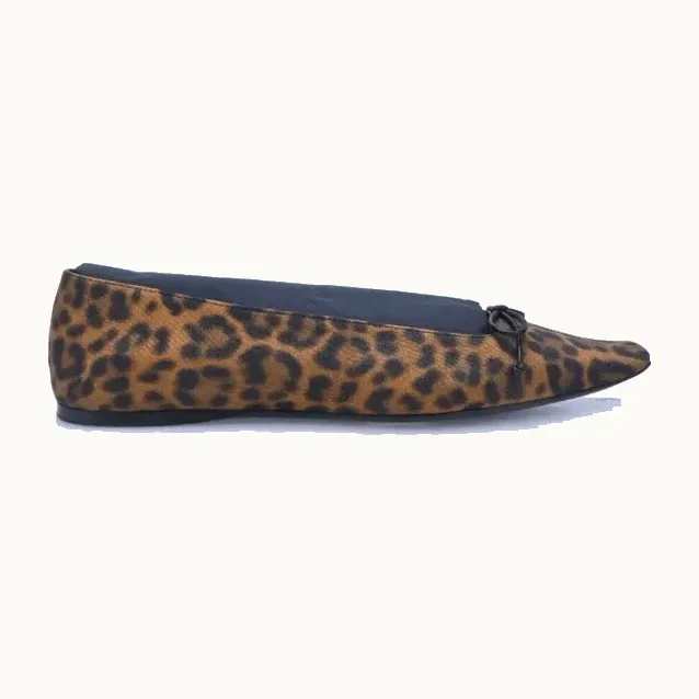 Flats Saint Laurent Poppy Animal Print Cafés, Talla 37