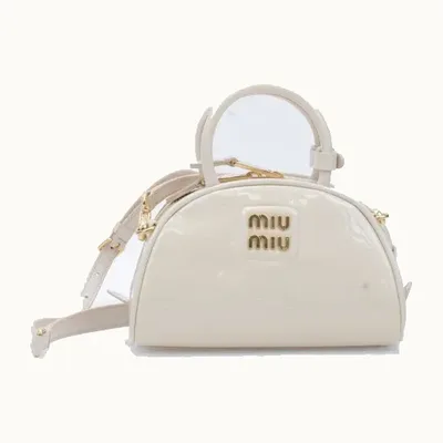 Bolso Crossbody Miu Miu Dumpling Mini Patent Beige