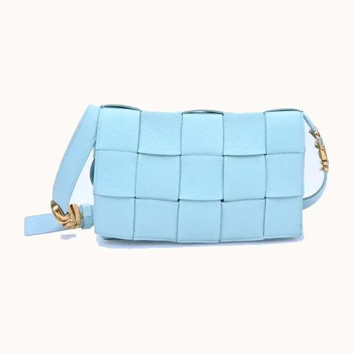 Bolso Crossbody Bottega Veneta Cassette Classic Intrecciato Turquesa