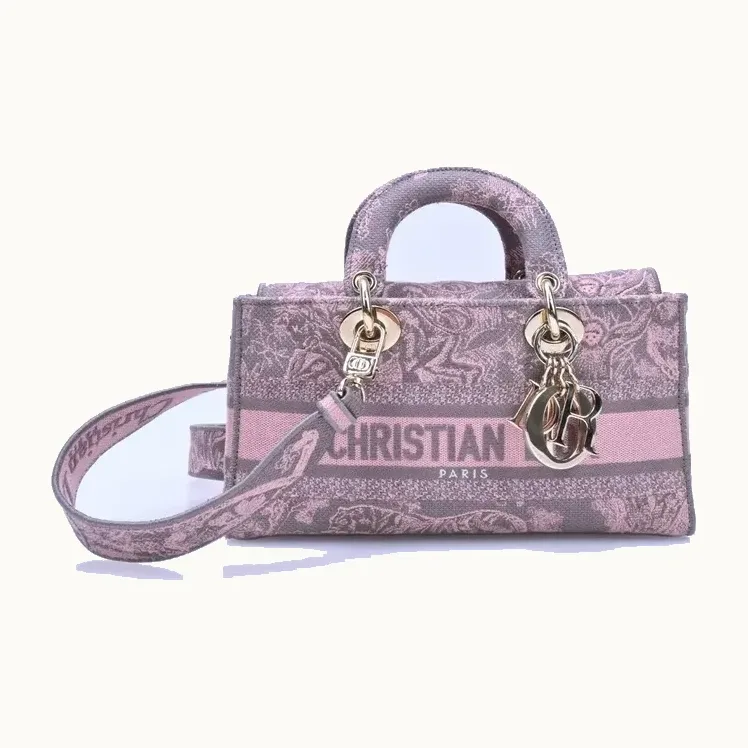 Bolso Crossbody Dior Lady DJoy Medium Embroidered Rosa
