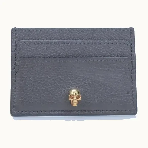 Tarjetero Alexander McQueen Skull Gris