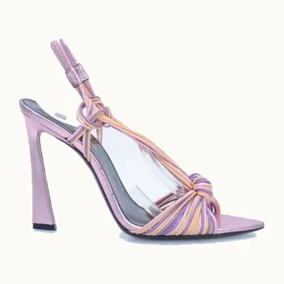 Saint Laurent Scoubi 105 Sandals Purple, Size 38.5
