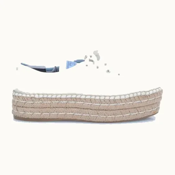 Alpargatas Prada Platform Blancas, Talla 38