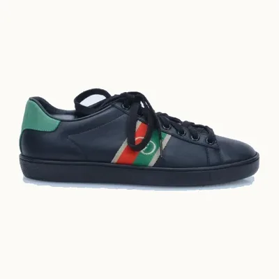 Tenis Gucci Ace Interlocking Negros, Talla 36.5