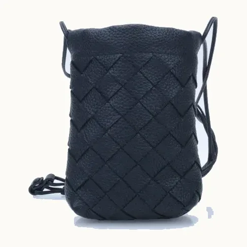 Bottega Veneta Vertical Dustbag Intrecciato Crossbody Bag Black