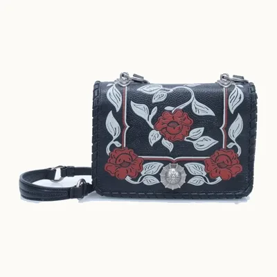 Bolso Crossbody Miu Miu Madras Floral Negro
