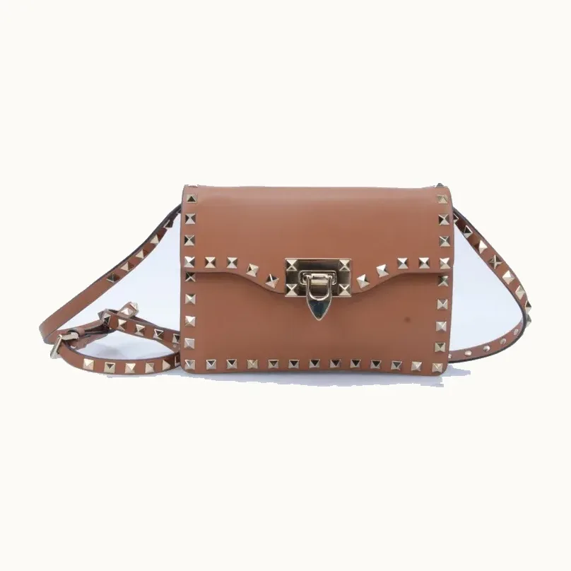 Bolso Crossbody Valentino Rockstud WOC Camel