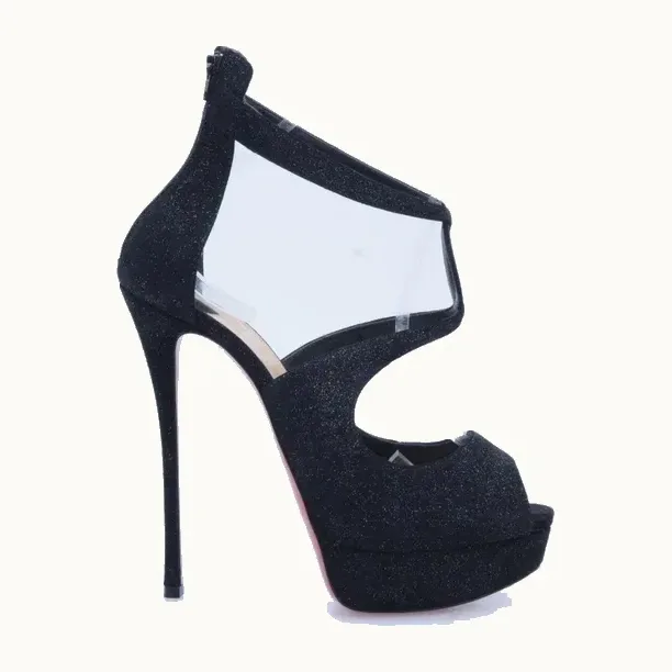 Sandalias Christian Louboutin Marlenalta Negras, Talla 39