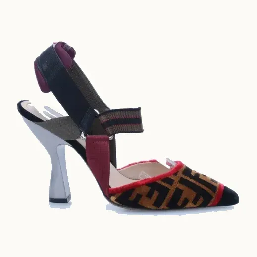 Tacones Fendi Colibri Velvet Cafés, Talla 36.5