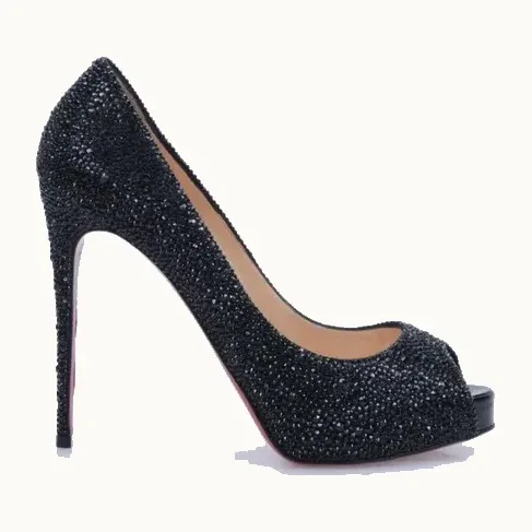 Tacones Christian Louboutin New Very Privé 120 Negros, Talla 39.5