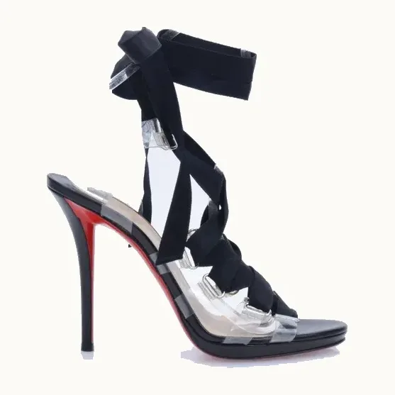 Sandalias Christian Louboutin Nymphette Negras, Talla 39