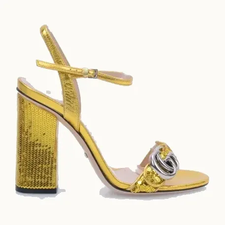 Sandalias Gucci Marmont GG Doradas, Talla 35.5