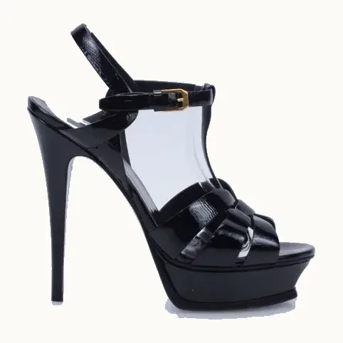 Sandalias Saint Laurent Tribute Negras, Talla 39