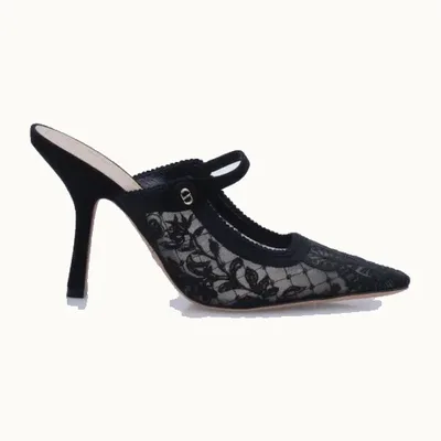 Sandalias Dior Capture 100 Embroidered Negras, Talla 37.5