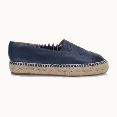 Alpargatas Chanel CC Azules, Talla 37