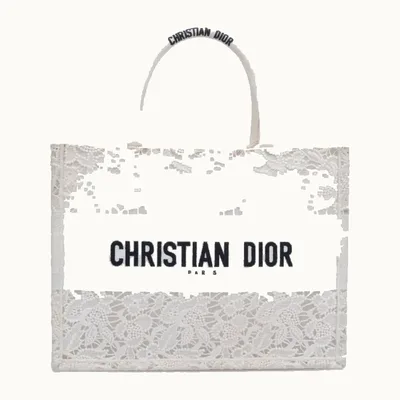 Dior Book Medium Tote Bag White