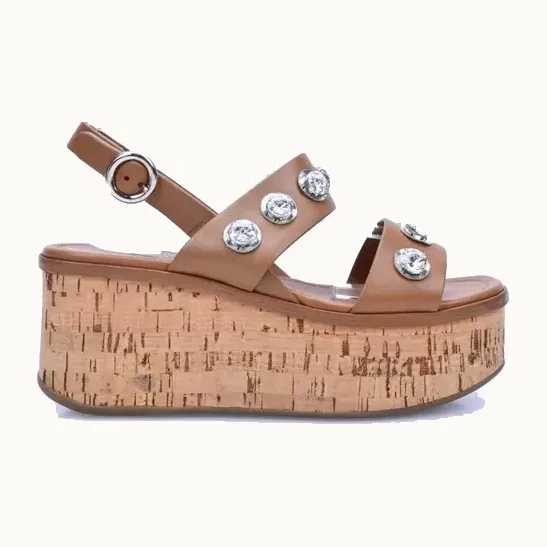 Sandalias Prada Embellished Cameles, Talla 39