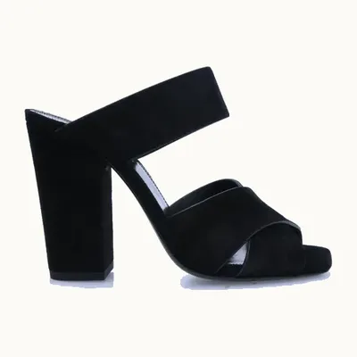 Saint Laurent Oak Sandals Black, Size 38