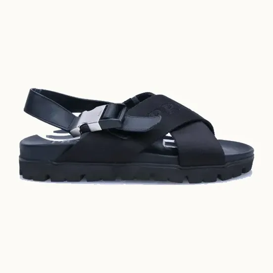 Sandalias Prada Criss Cross Negras, Talla 40
