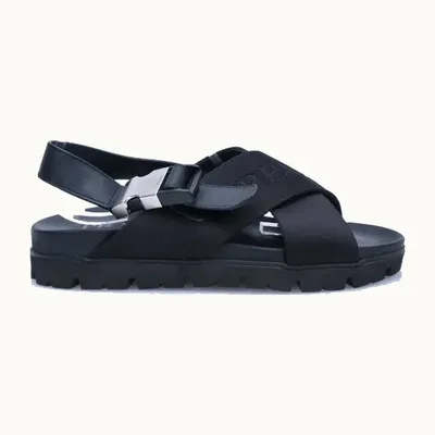 Sandalias Prada Criss Cross Negras, Talla 40