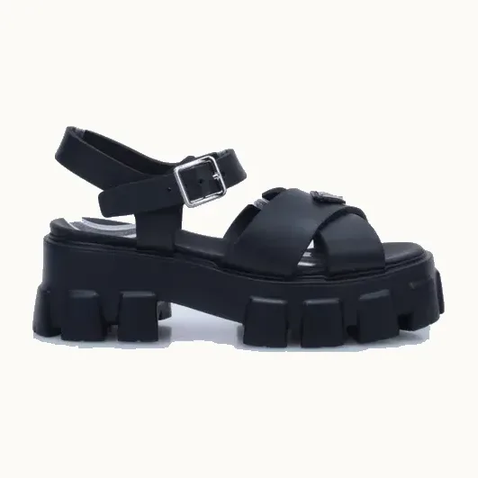 Sandalias Prada Monolith Negras, Talla 37