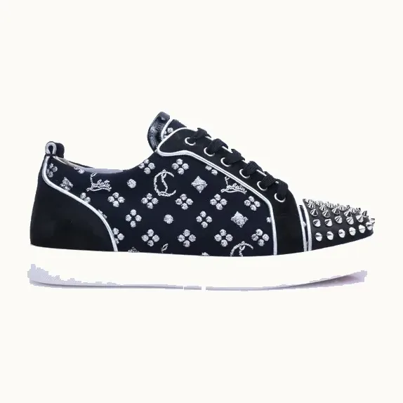Tenis Christian Louboutin Louis Junior Spikes Orlato Negros, Talla 41