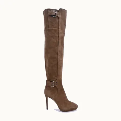 Botas Jimmy Choo 100 Suede Cafés, Talla 38