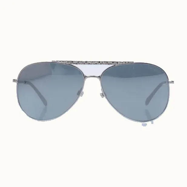 Chanel Metal Tweed Plateado