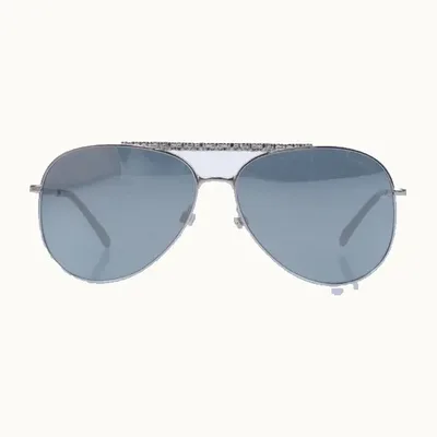 Chanel Metal Tweed Plateado